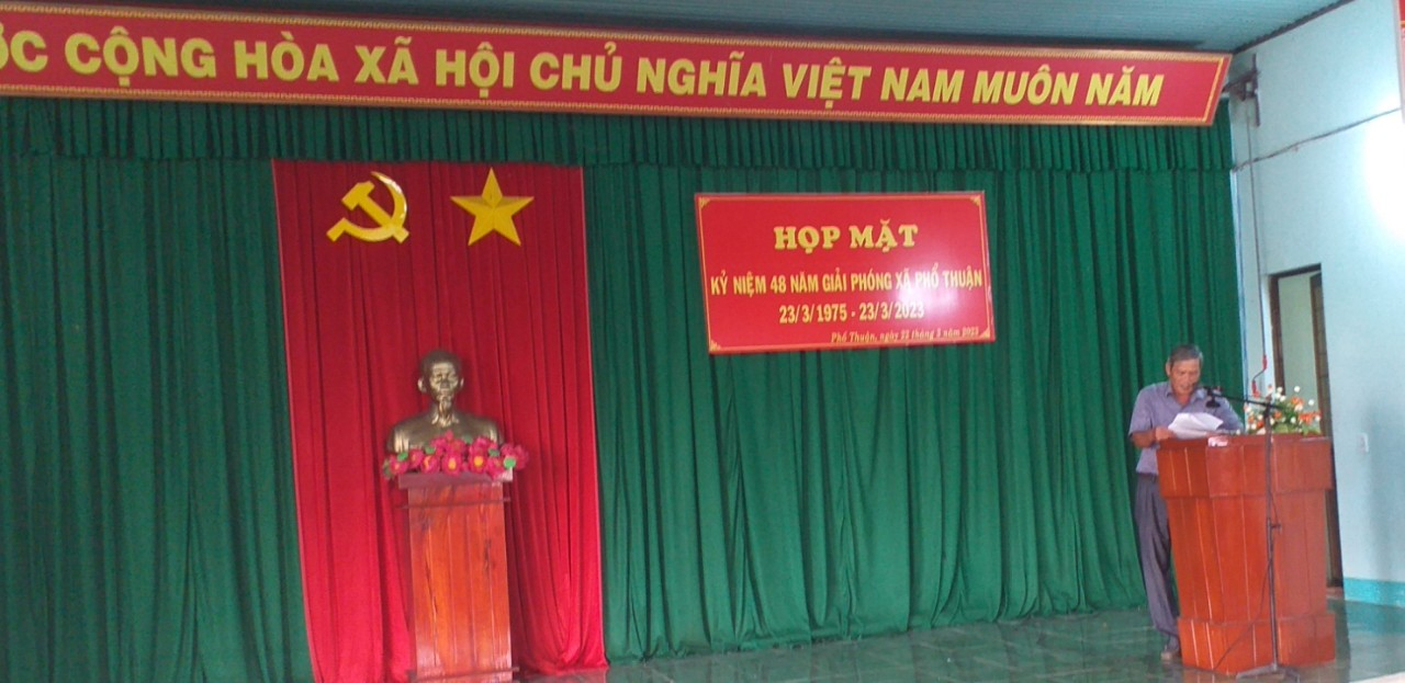 Phổ Thuận tổ chức gặp mặt kỷ niệm 48 năm ngày giải phóng xã Phổ Thuận