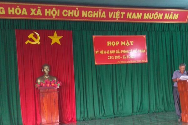 Phổ Thuận tổ chức gặp mặt kỷ niệm 48 năm ngày giải phóng xã Phổ Thuận